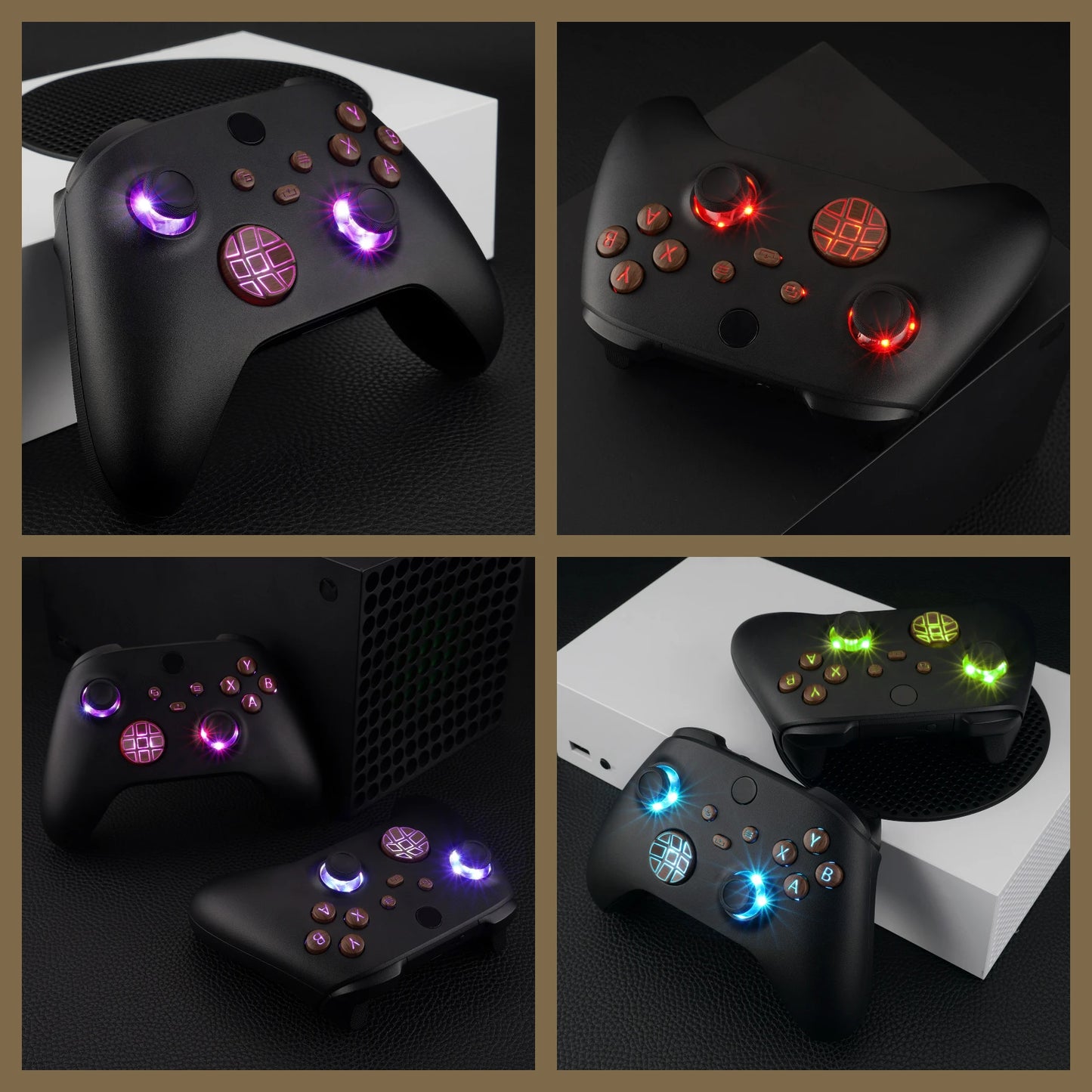 eXtremeRate Multi-Colors Luminated DTF V2 LED Kit for Xbox Series X/S Controller Model 1914, D-pad Thumbsticks Buttons