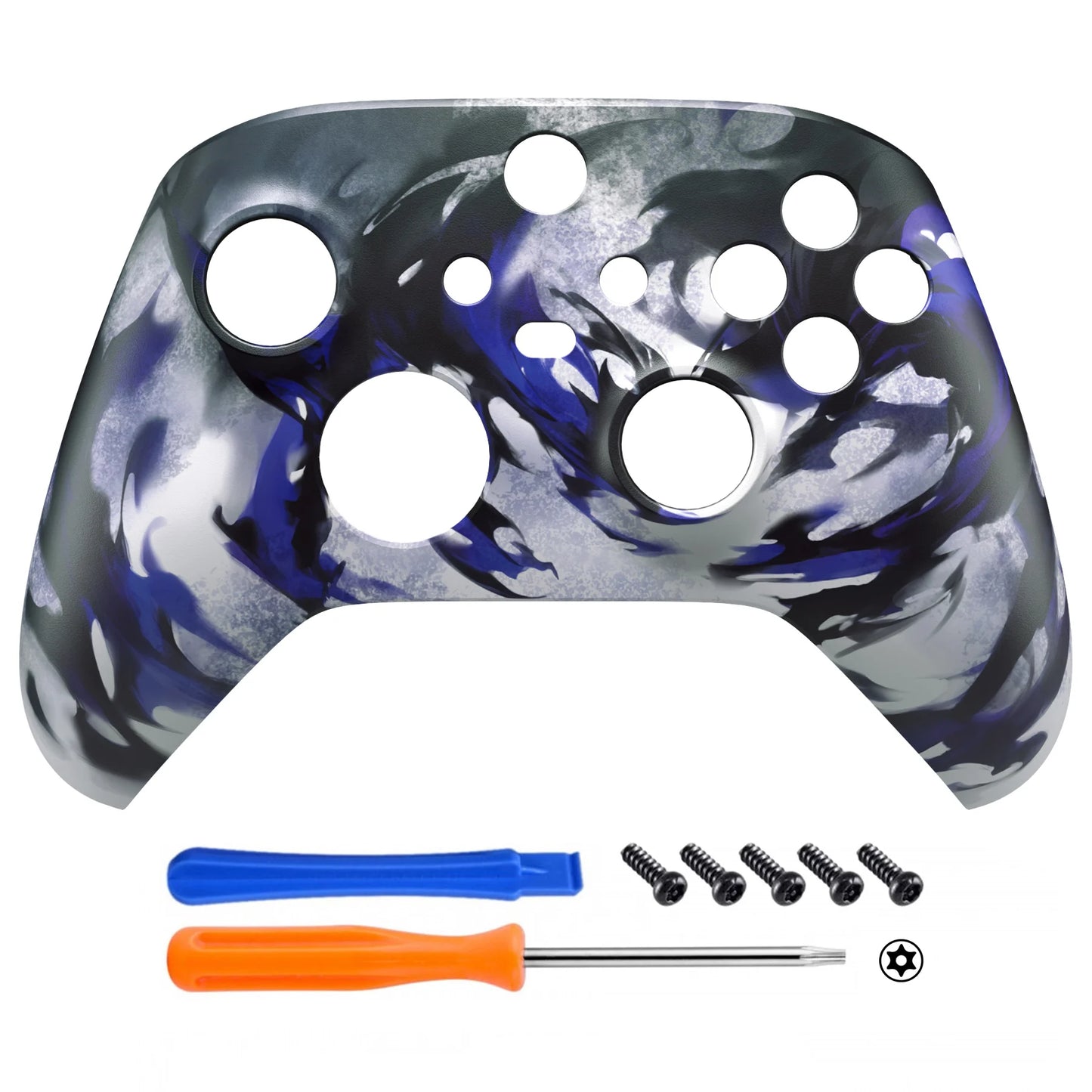 eXtremeRate Custom Pattern Part Faceplate, Soft Touch Grip Front Housing Shell Case for Xbox Series X/S (Xbox Core) Controller