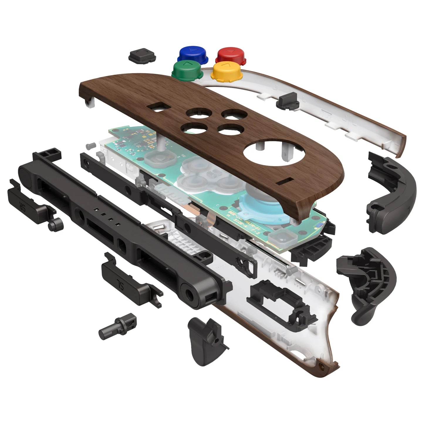 eXtremeRate DIY Replacement Housing Case Buttons with Tools for Joycon 2, for Nintendo Switch 2 - Wood Grain