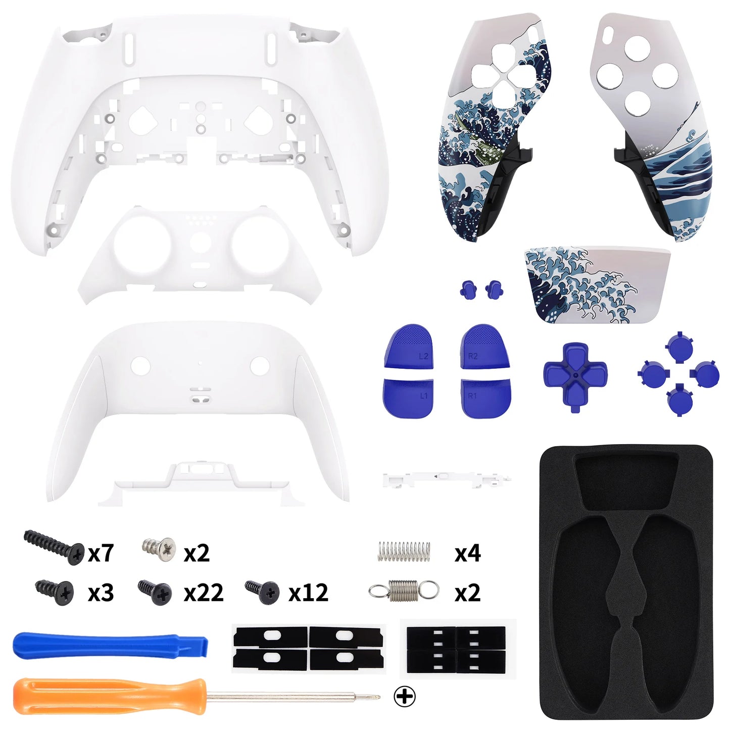 eXtremeRate Full Set Housing Shell with Buttons Touchpad Cover for ps5 Edge Controller - Patterned Series
