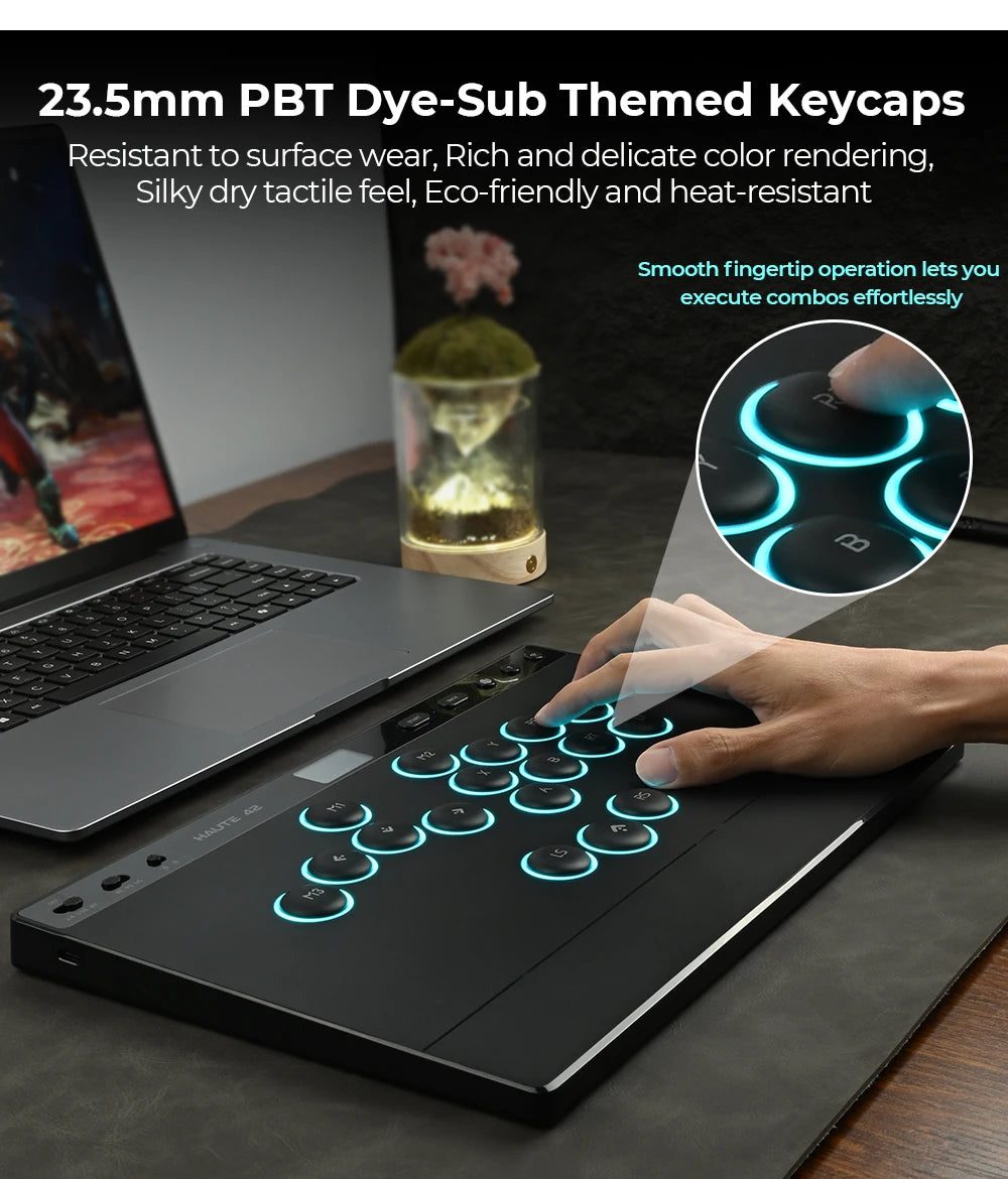 Haute42 W-P1 Wired/2.4G Wireless Hitbox Leverless Controller For PC/PS5/Switch