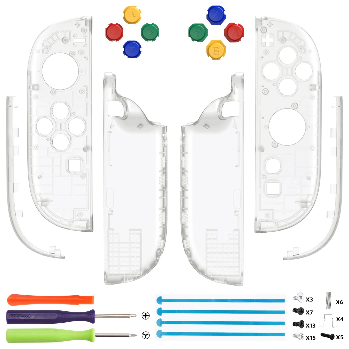 eXtremeRate for Joycon 2 DIY Replacement Shell Buttons, Case & Decorative Strips & Tools for Nintendo Switch 2 - Essence Version