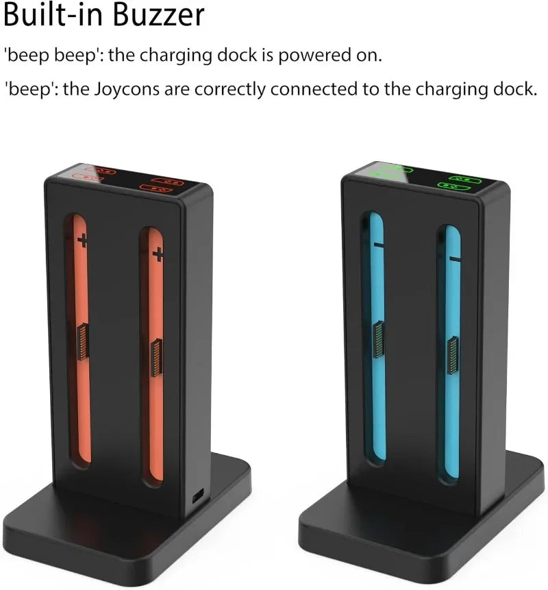 Magnetic Connection LED Indicator Charging Dock for Switch 2 JoyCons Controller Detachable Dock Station with 4 Charging Slots