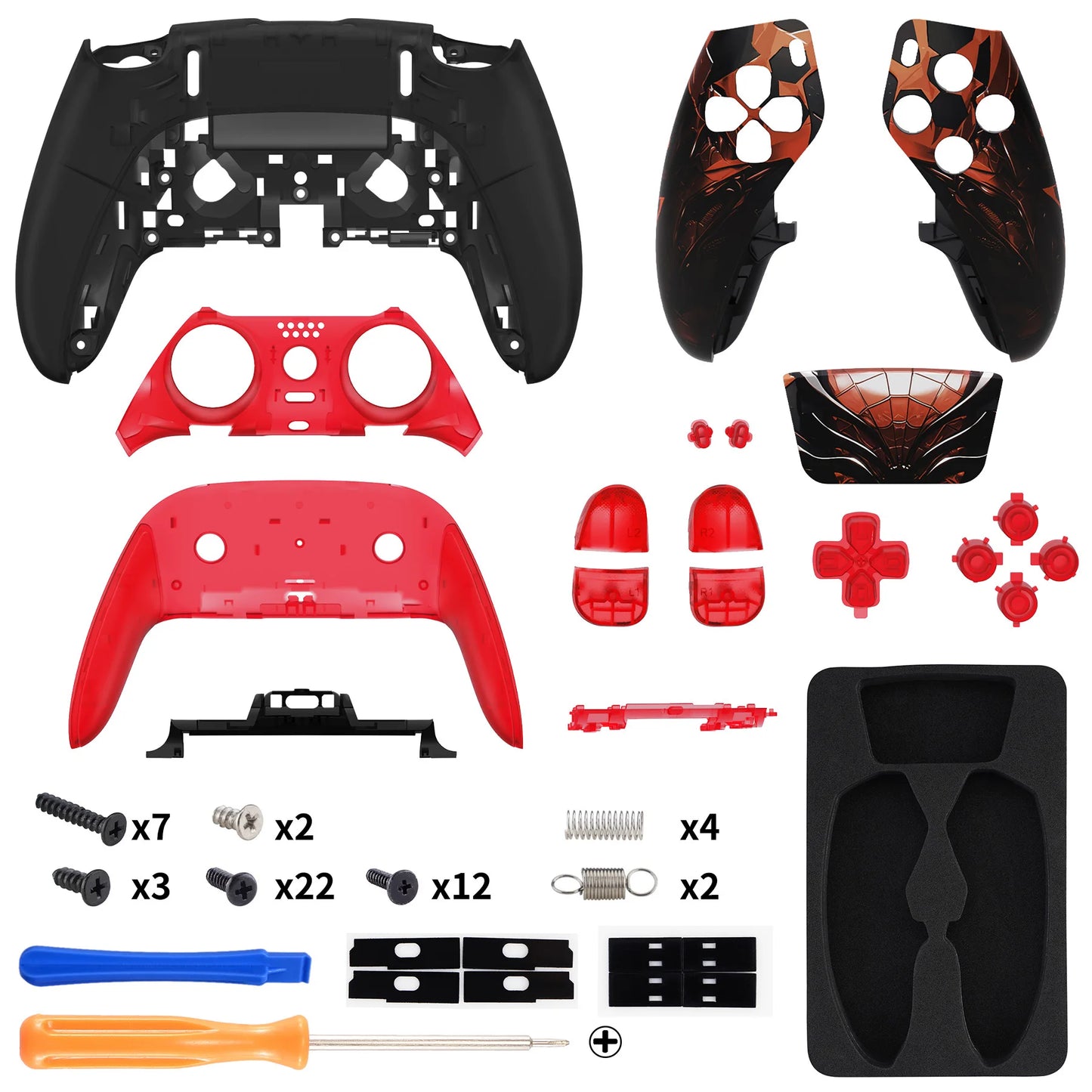 eXtremeRate Full Set Housing Shell with Buttons Touchpad Cover for ps5 Edge Controller - Patterned Series