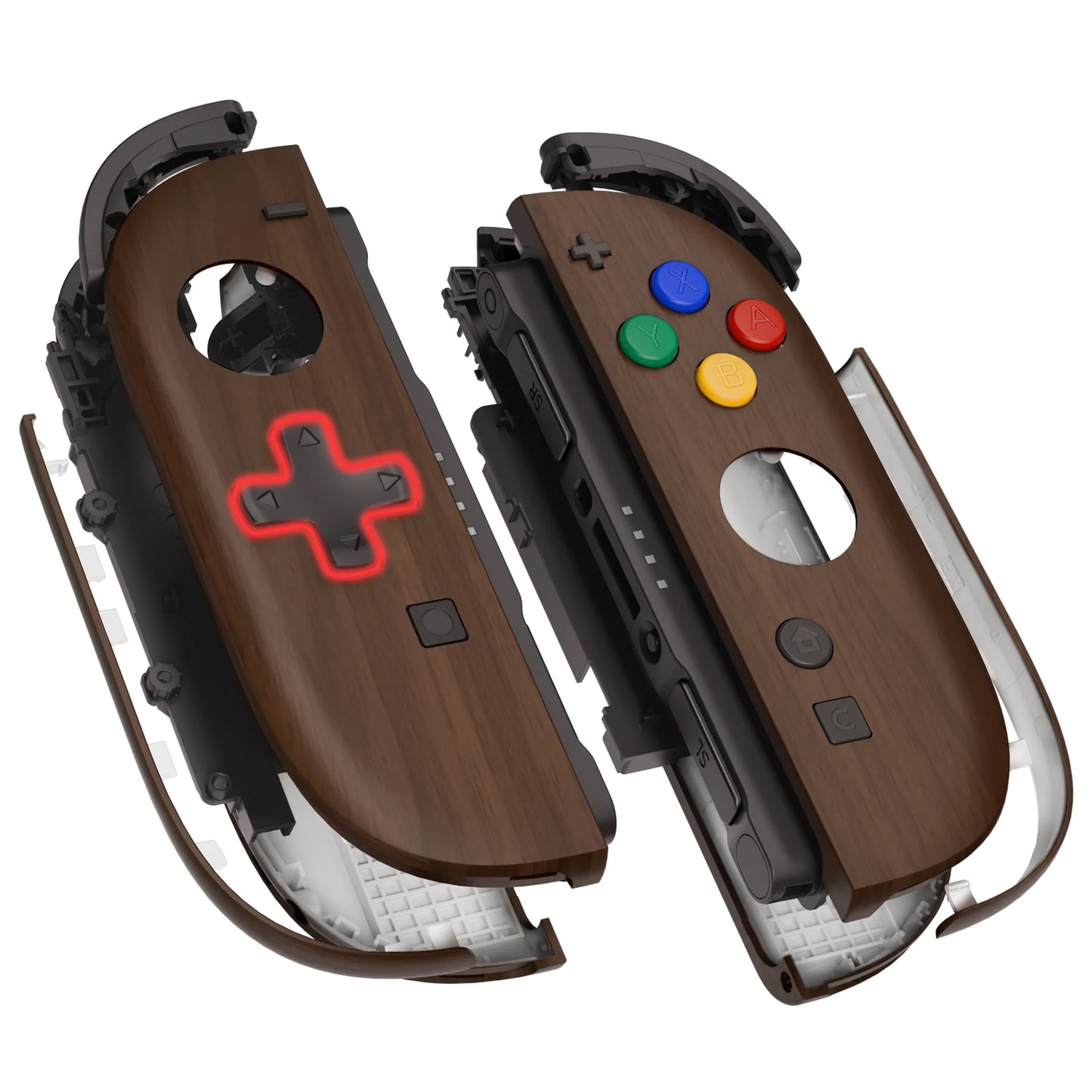 eXtremeRate DIY Replacement Housing (D-Pad Version) Buttons for Joycon 2 for Nintendo Switch 2 - Wood Grain