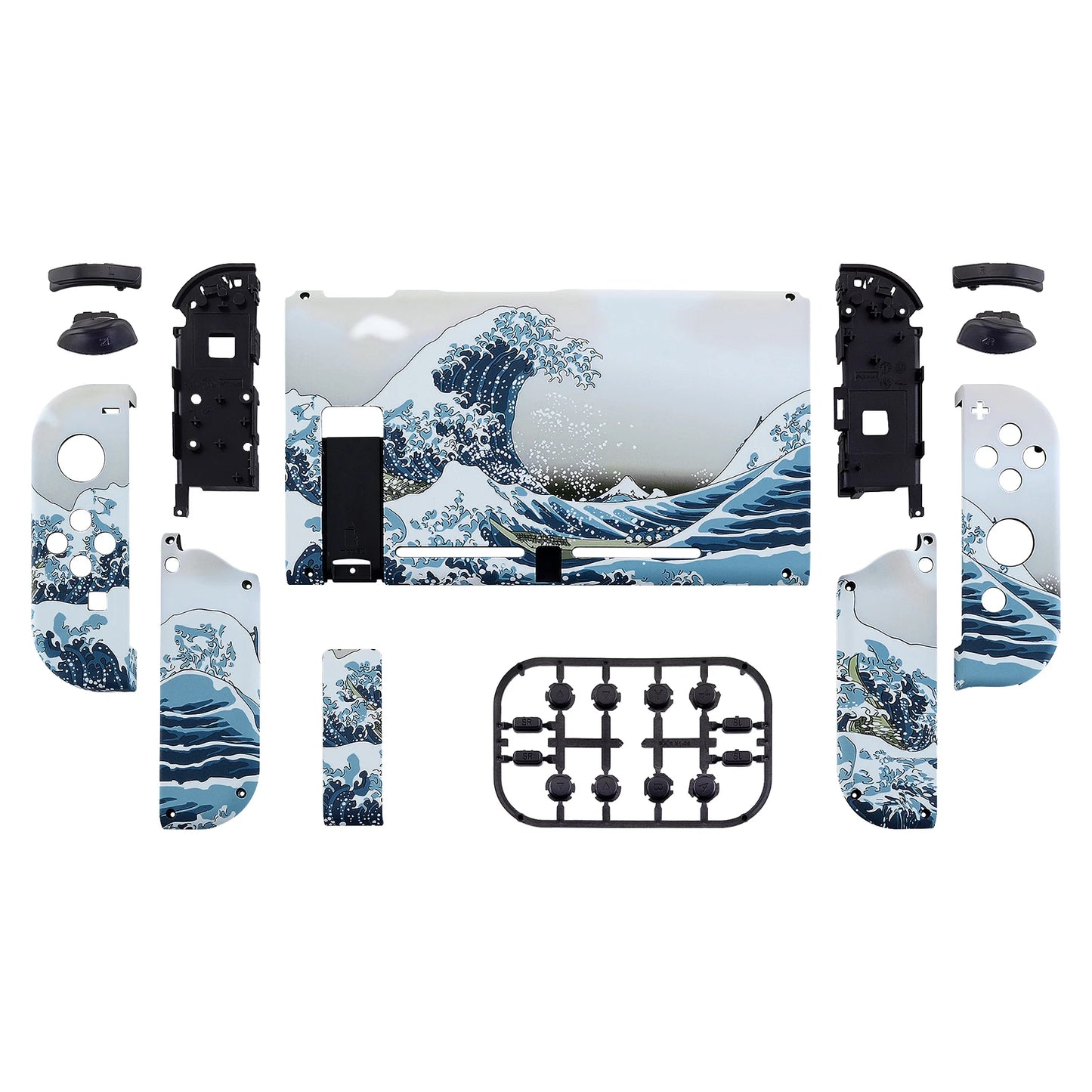 eXtremeRate Custom Patterned Console Back Plate Housing Shell with Full Set Buttons for Nintendo Switch