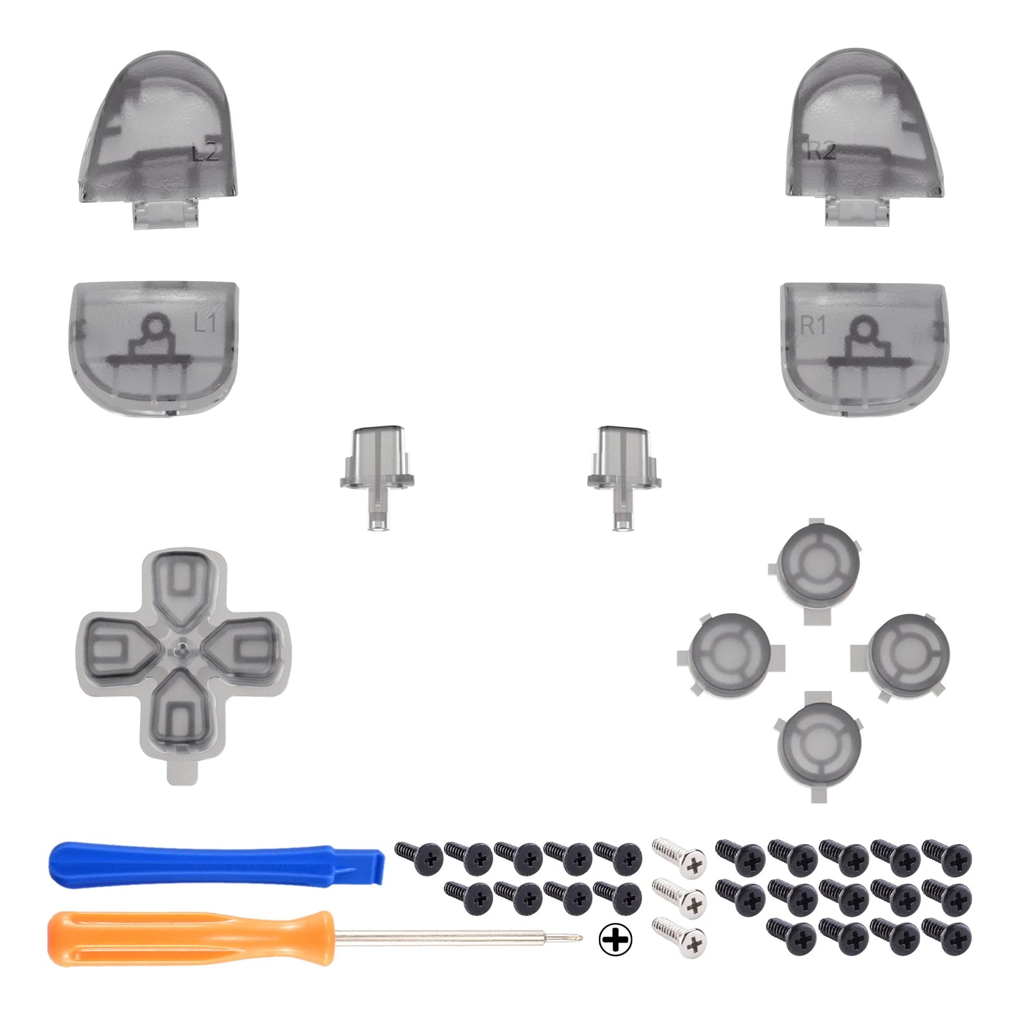 eXtremeRate Full Set Buttons Compatible with ps5 Controller BDM-030/040/050,  D-pad R1 L1 R2 L2 Share Options Face Button