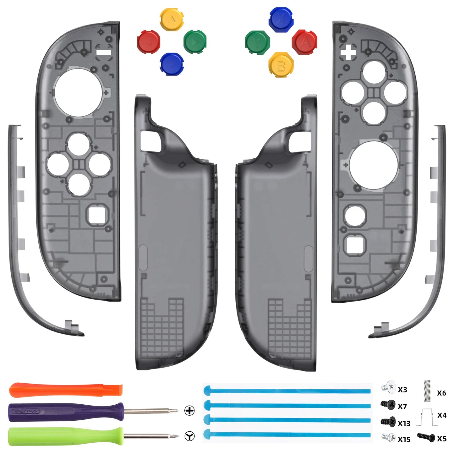 eXtremeRate for Joycon 2 DIY Replacement Shell Buttons, Case & Decorative Strips & Tools for Nintendo Switch 2 - Essence Version