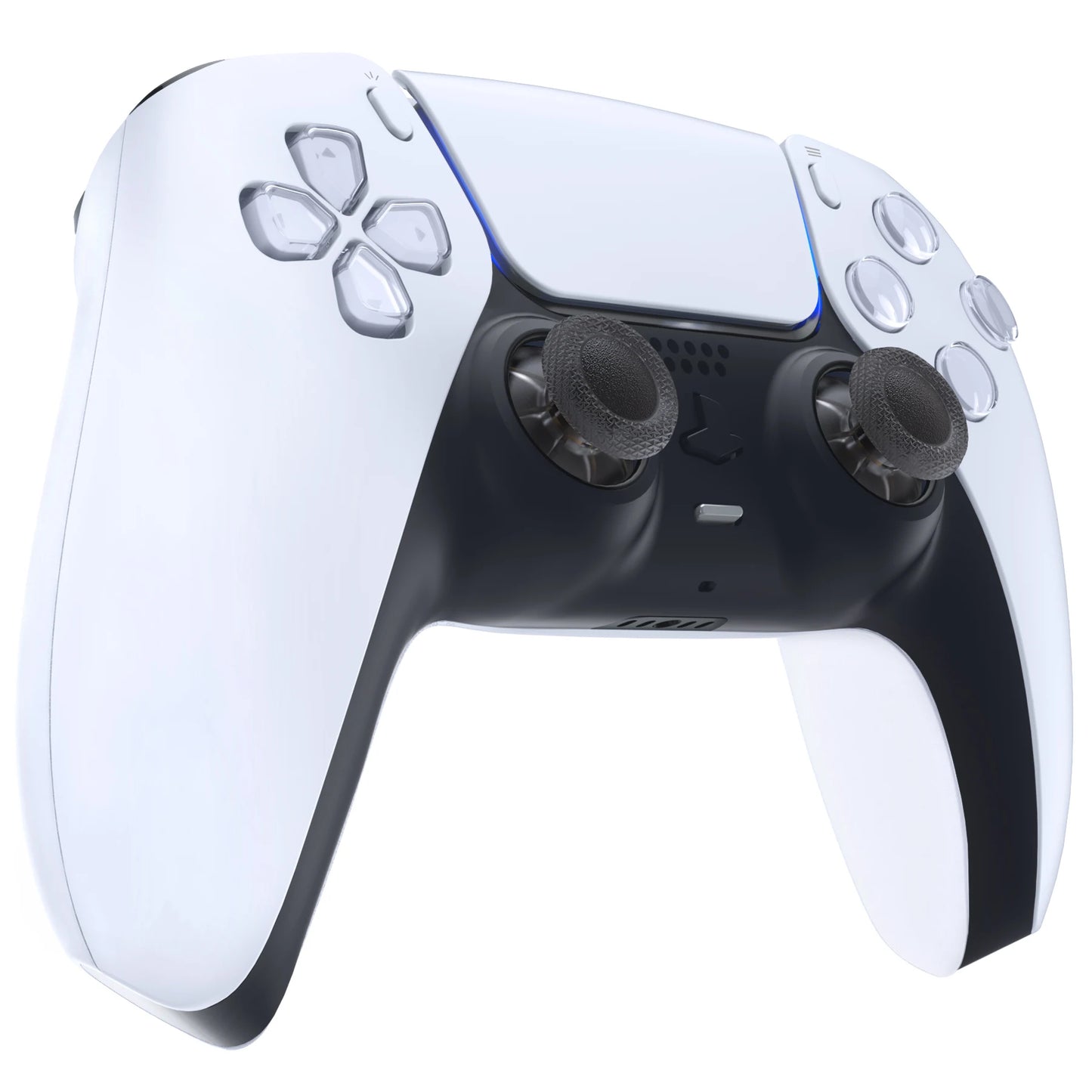 eXtremeRate 2 PCS Clear 3D Joystick Caps for PS5 for PS4 All Model Controllers Replacement Thumbsticks Analog Thumb Sticks Grip