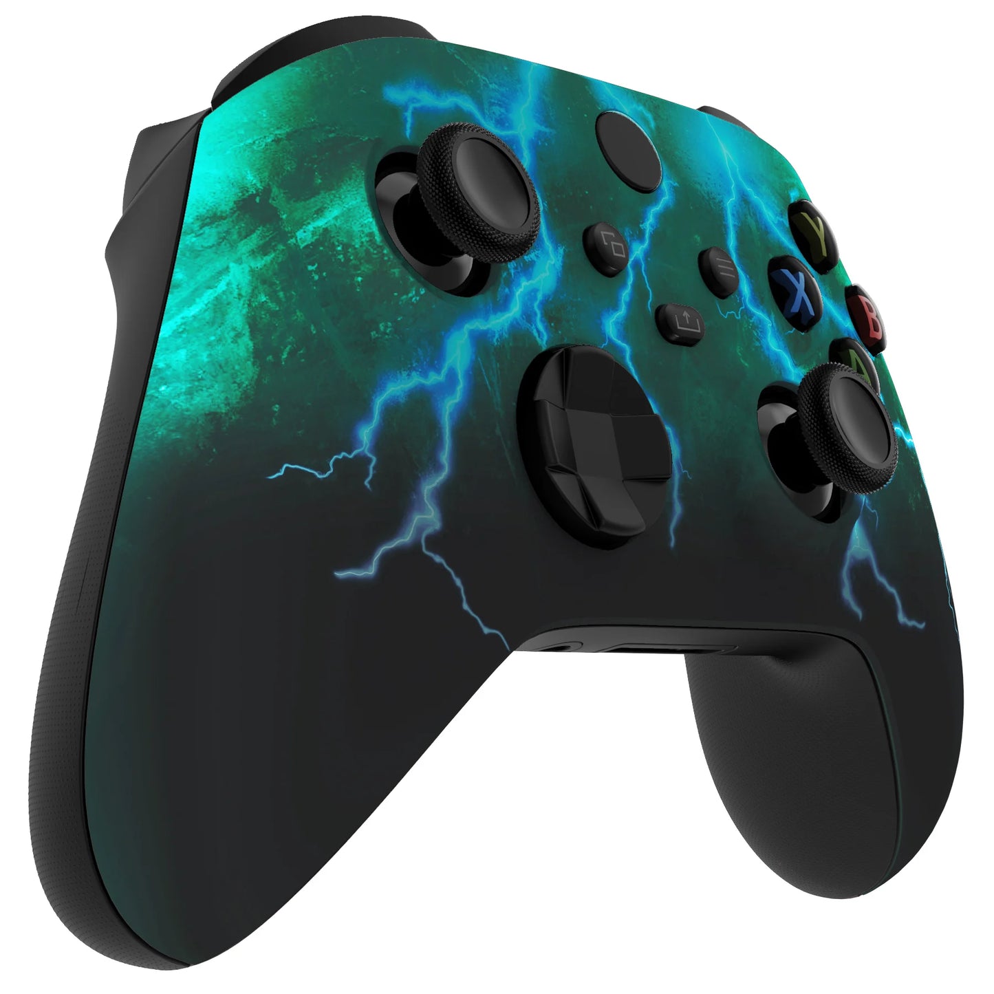 eXtremeRate Replacement Front Housing Shell for Xbox Series X & S Controller - Green Storm Thunder