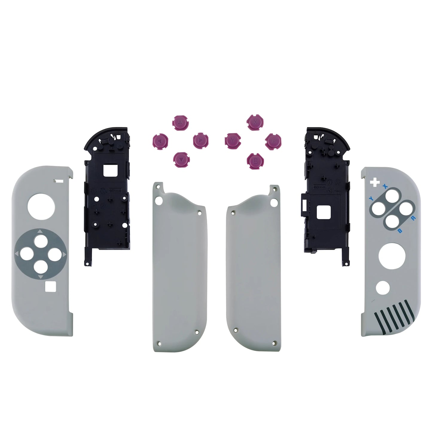 eXtremeRate Housing Shell Case W/Full Set Buttons for Nintendo Switch JoyCon & OLED Joycon - Classic 1989 Style