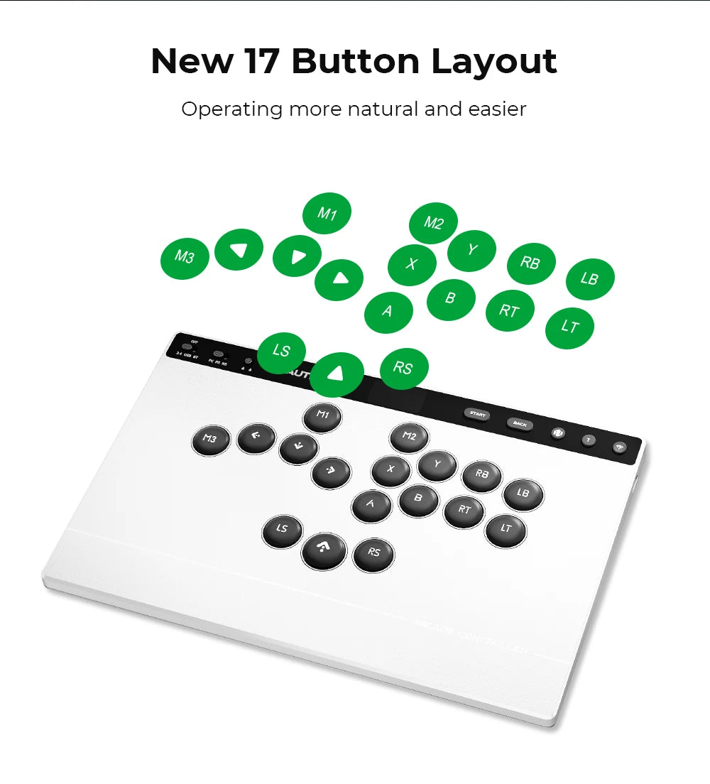 Haute42 W-P1 Wired/2.4G Wireless Hitbox Leverless Controller For PC/PS5/Switch