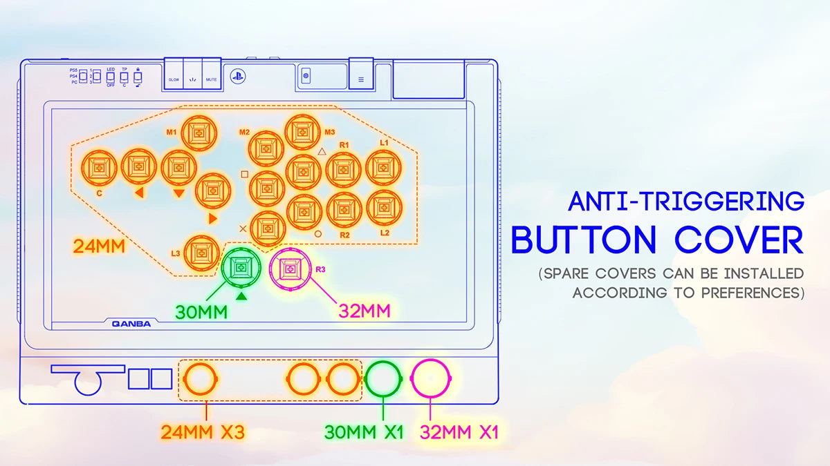 QANBA SAPPHIRE S1 Leverless Arcade Controller For PC/PS5/PS4