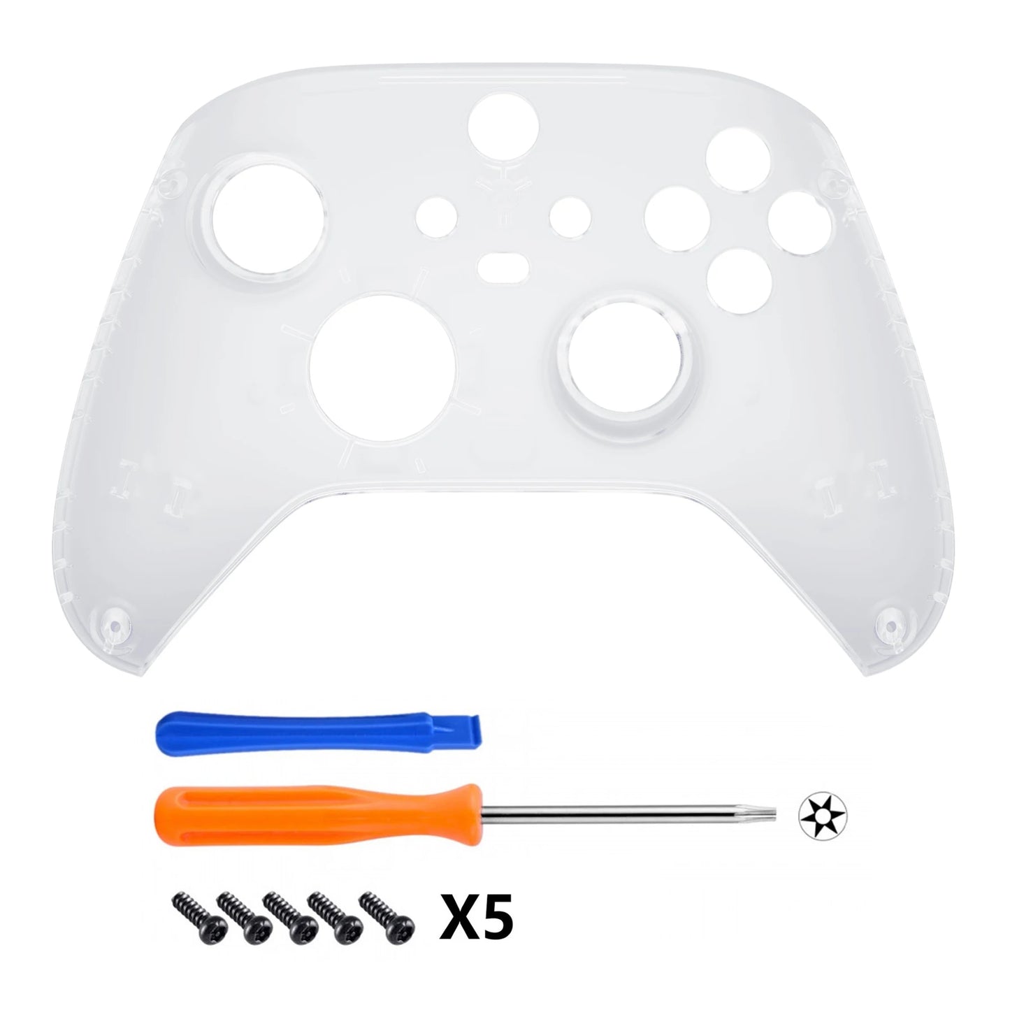 eXtremeRate Replacement Front Housing Shell Custom Cover Personalized Faceplate for Xbox Core Wireless Controller - Clear Series