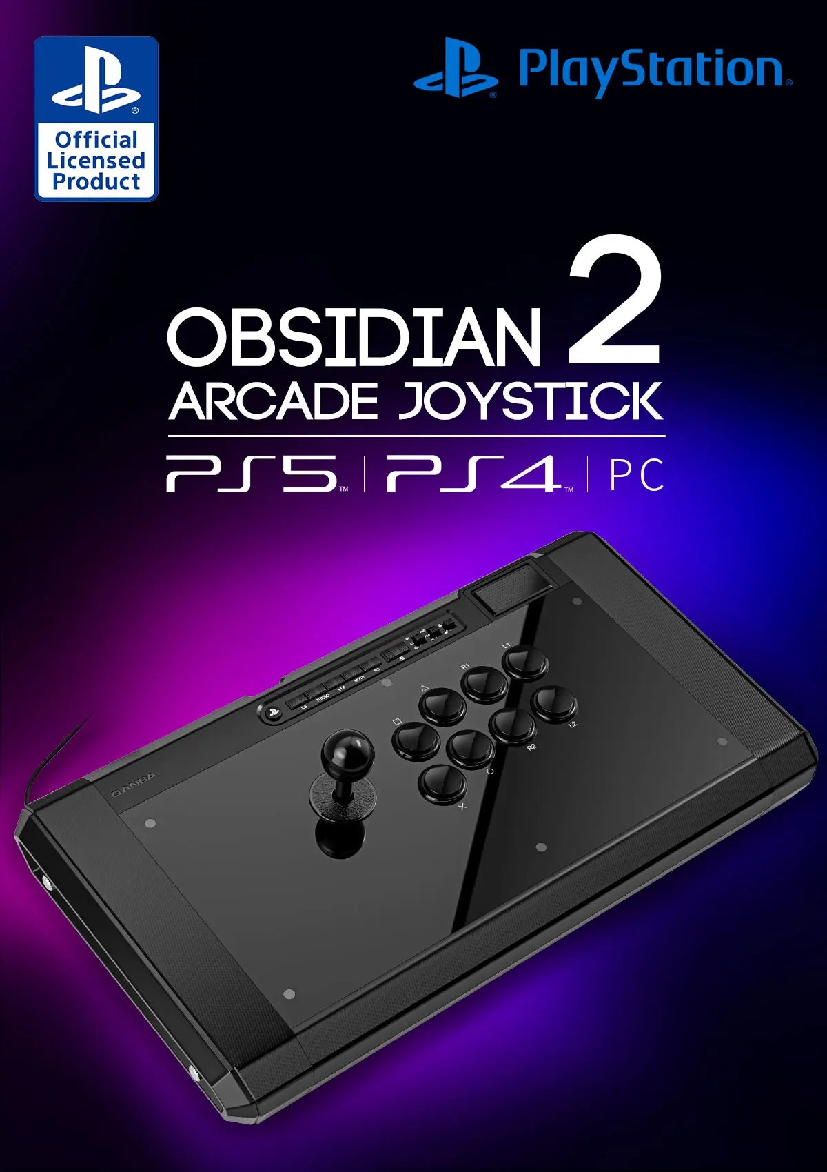 QANBA Q7 Obsidian 2 Arcade Fighting Stick for PC/PS5/PS4