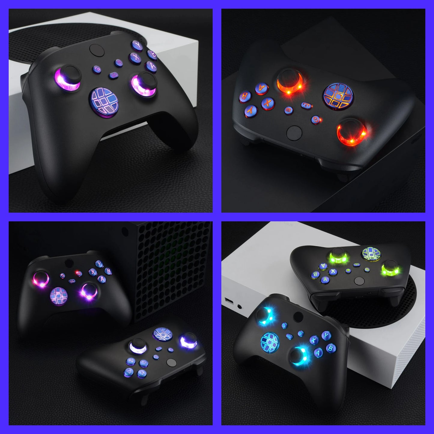 eXtremeRate Multi-Colors Luminated DTF V2 LED Kit for Xbox Series X/S Controller Model 1914, D-pad Thumbsticks Buttons