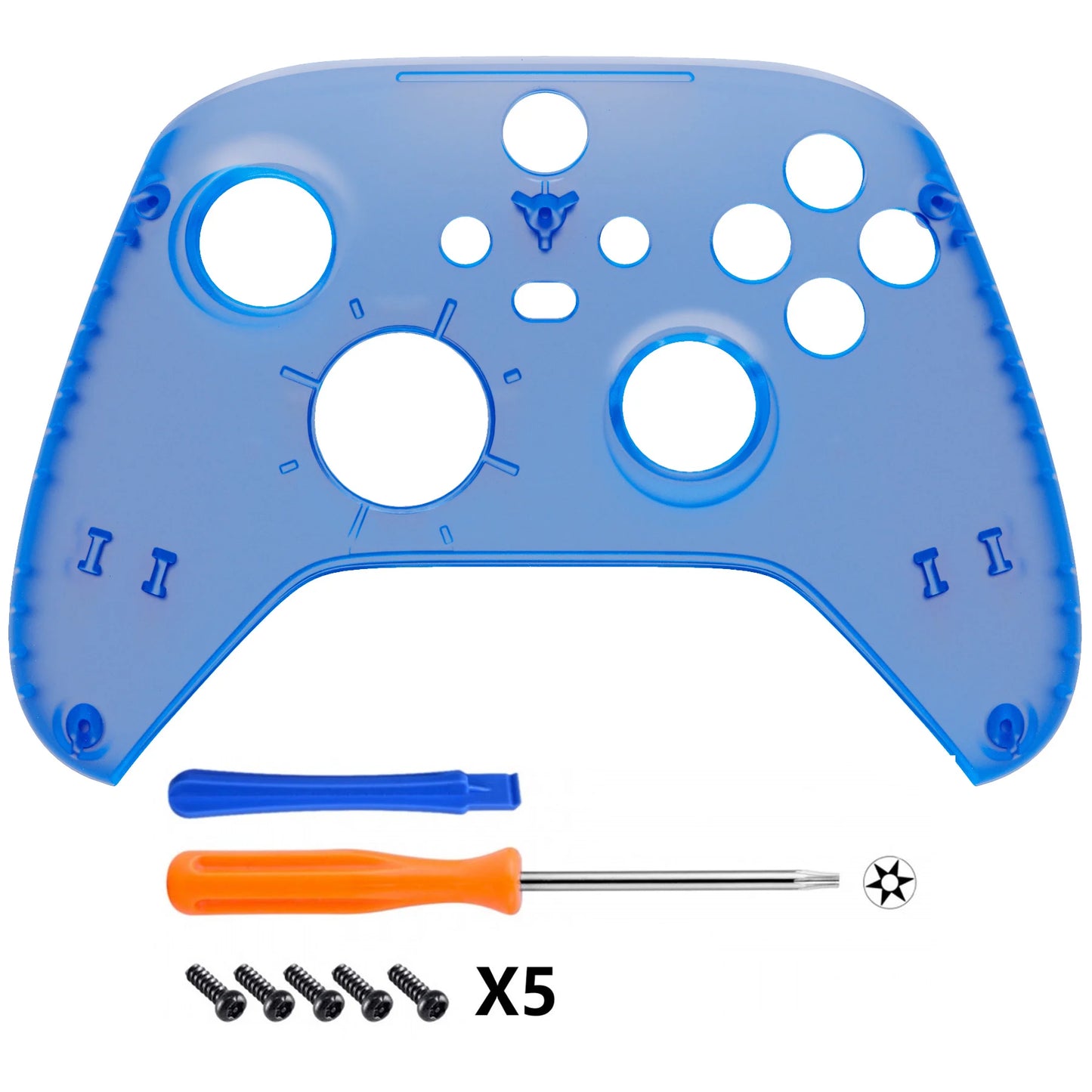 eXtremeRate Replacement Front Housing Shell Custom Cover Personalized Faceplate for Xbox Core Wireless Controller - Clear Series