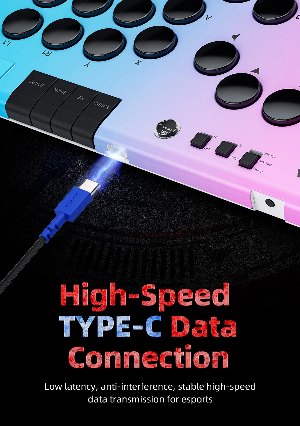 Qanba Ruby Wireless  Leverless Gaming Controller For PC/Steam/Android