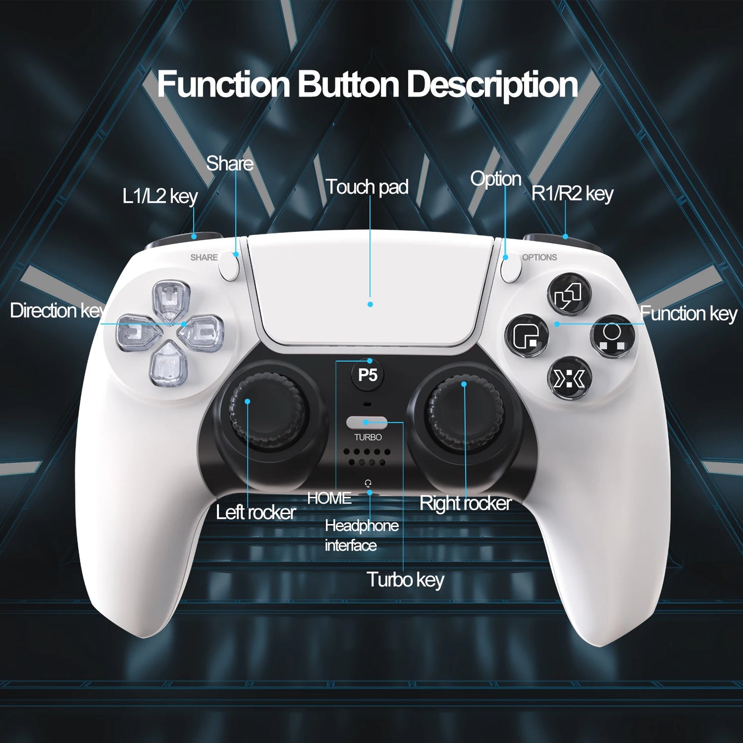 GAMINJA P50A Wireless Gaming Controller For PS5/PC