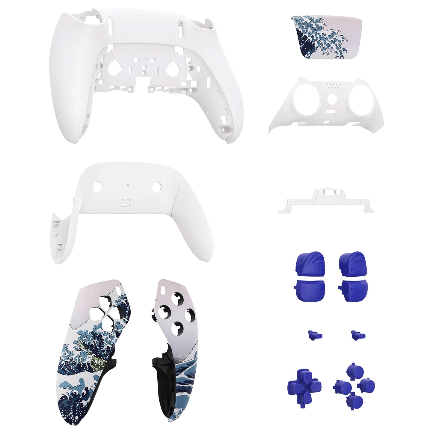 eXtremeRate Full Set Housing Shell with Buttons Touchpad Cover for ps5 Edge Controller - Patterned Series