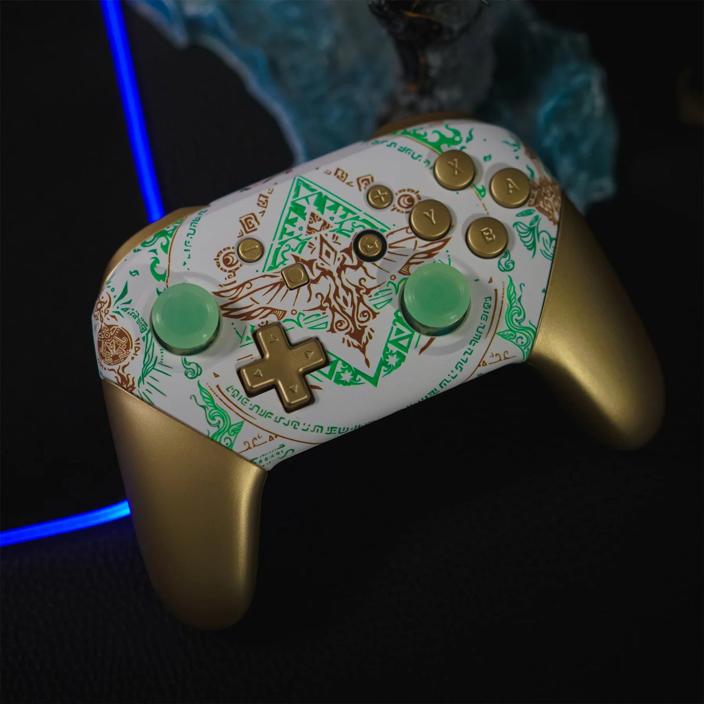 eXtremeRate Replacement Housing Shell with Buttons for Nintendo Switch Pro - Totem of Kingdom (Glow in Dark)