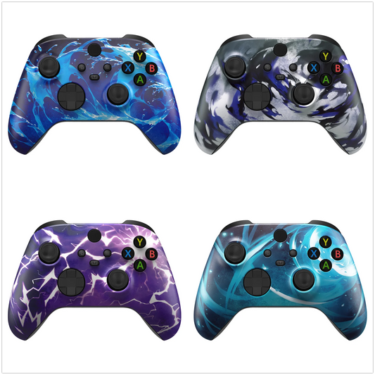 eXtremeRate Custom Pattern Part Faceplate, Soft Touch Grip Front Housing Shell Case for Xbox Series X/S (Xbox Core) Controller