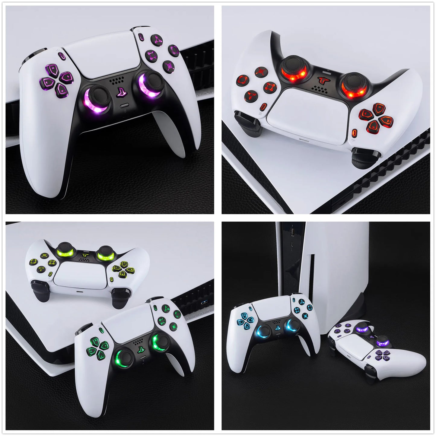eXtremeRate 7 Colors 9 Modes Luminated Dpad Thumbsticks Share Home Face Buttons for ps5 Controller BDM-030 & BDM-040 & BDM-050