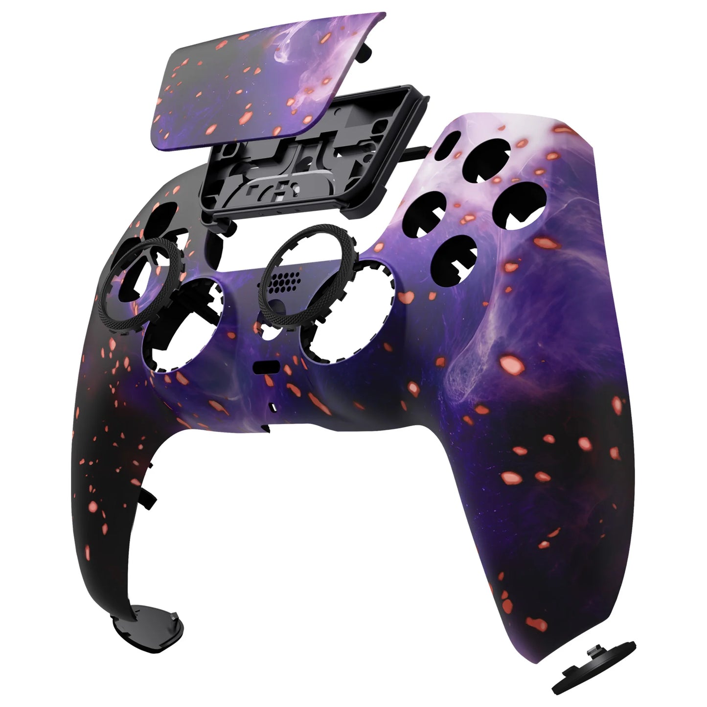 eXtremeRate LUNA Redesigned Replacement Front Shell Touchpad for ps5 Controller BDM-010/020/030/040/050 - Glow in Dark Cosmic