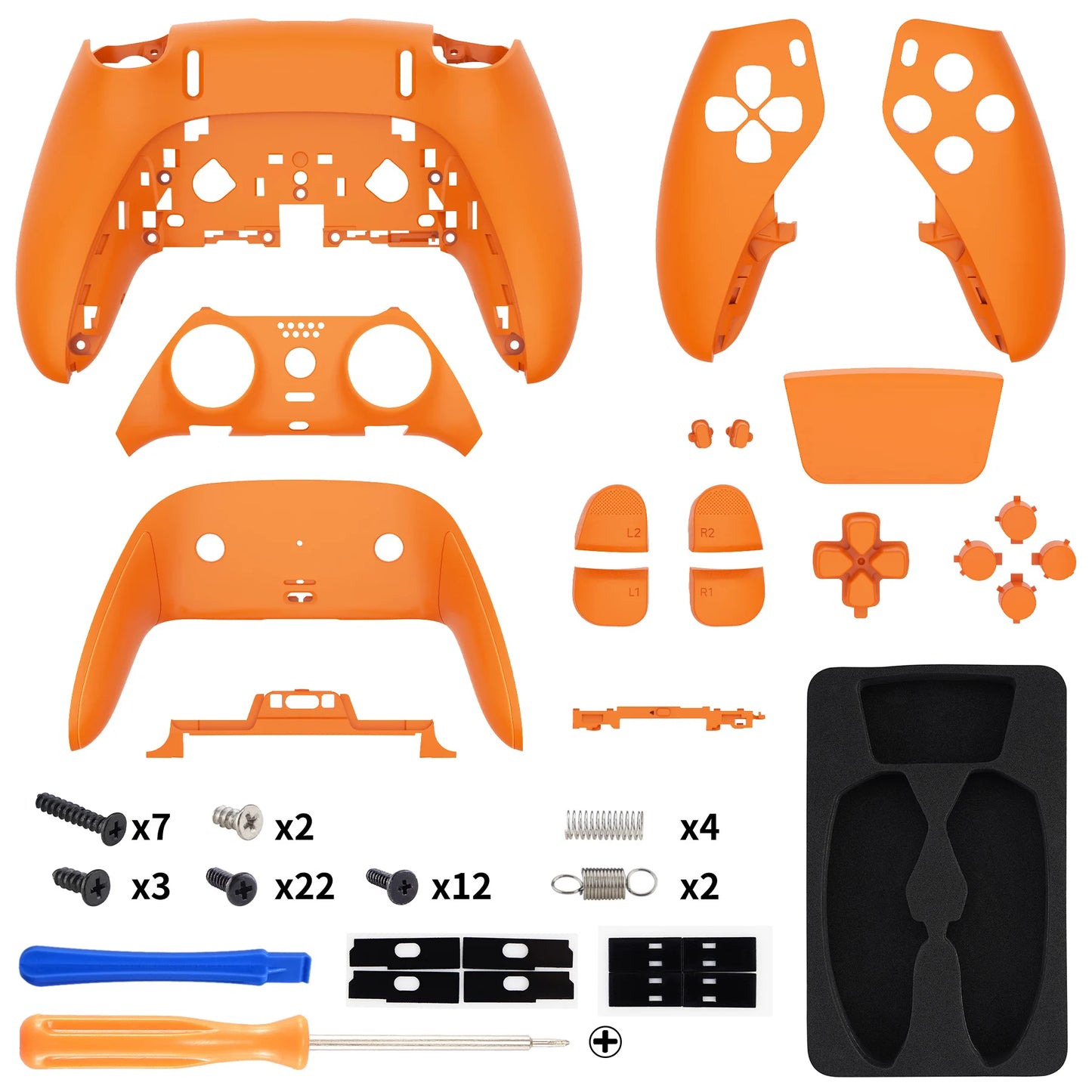 eXtremeRate Black Full Set Housing Shell with Buttons Touchpad Cover for ps5 Edge Controller - Single & Transparent Series
