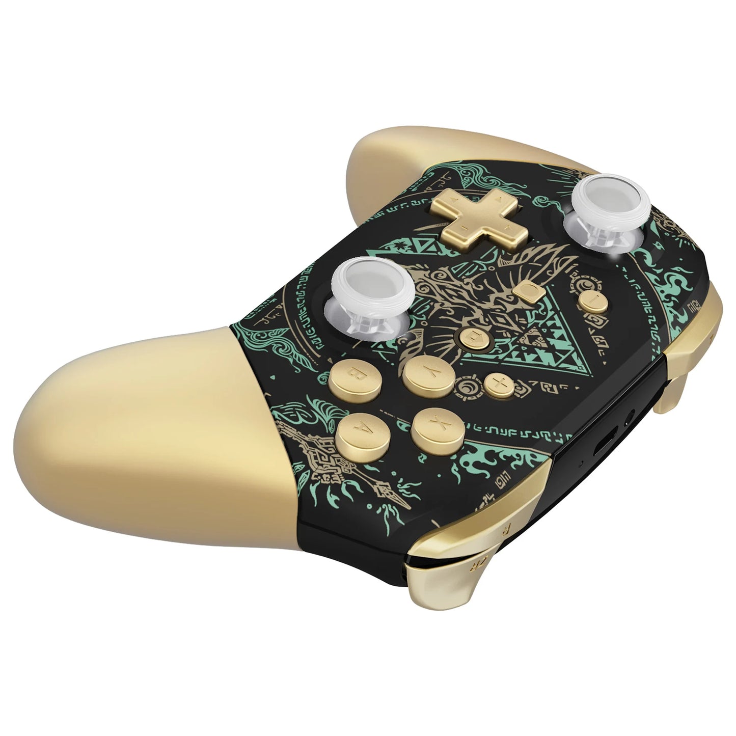 eXtremeRate Replacement Housing Shell with Buttons for Nintendo Switch Pro - Totem of Kingdom (Glow in Dark)