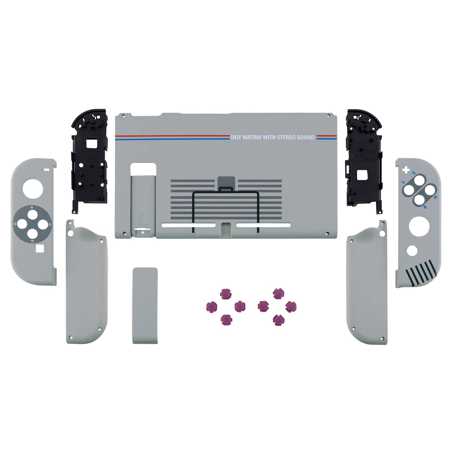 eXtremeRate Custom Patterned Console Back Plate Housing Shell with Full Set Buttons for Nintendo Switch