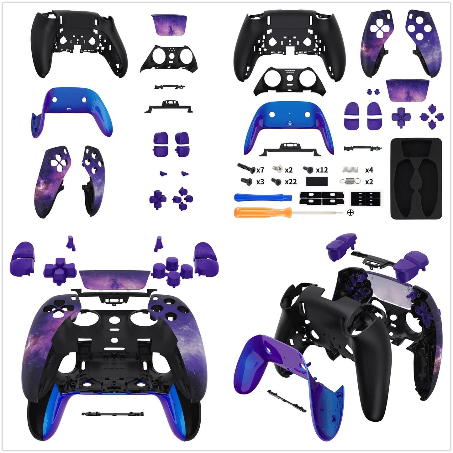 eXtremeRate Full Set Housing Shell with Buttons Touchpad Cover for ps5 Edge Controller - Patterned Series