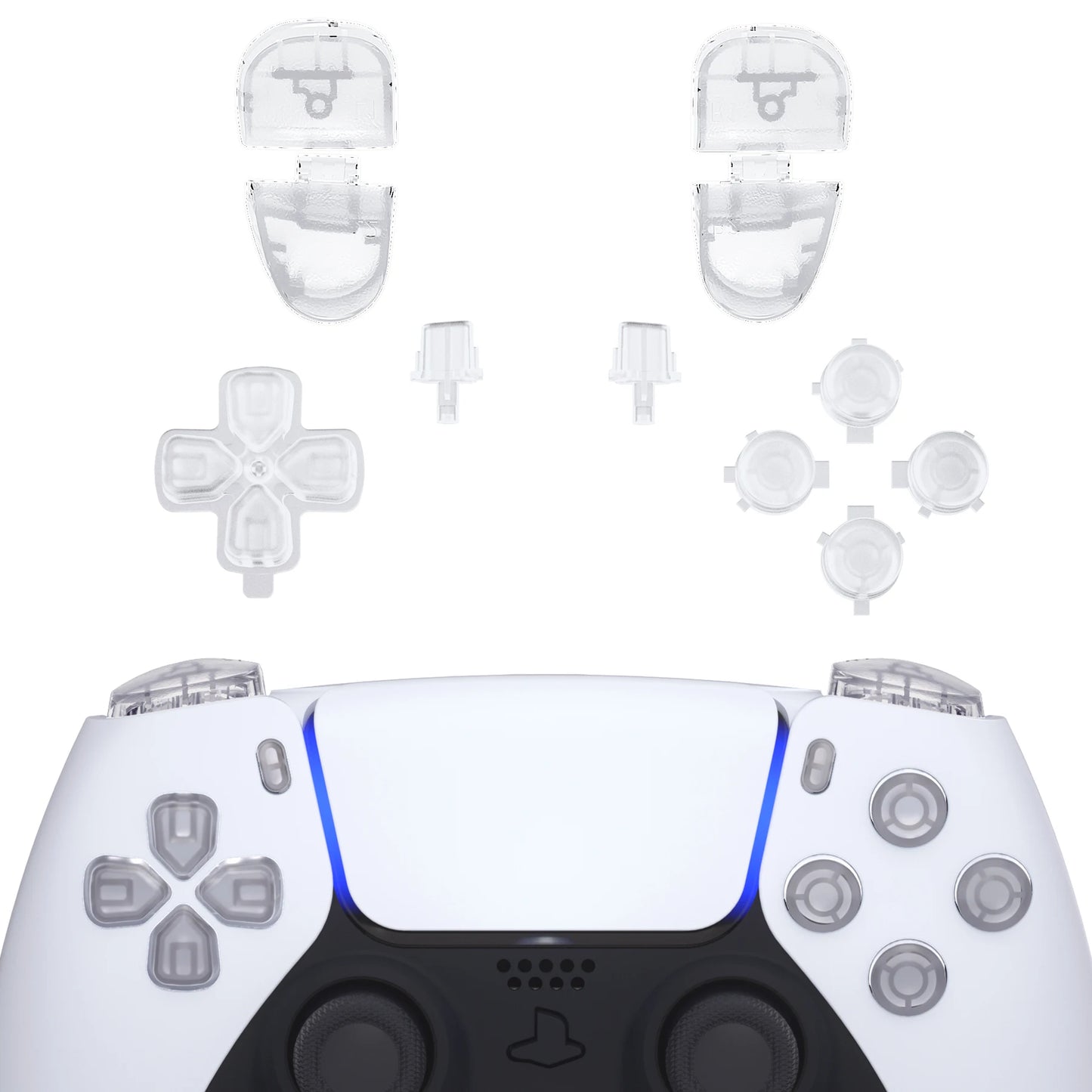 eXtremeRate Full Set Buttons Compatible with ps5 Controller BDM-030/040/050,  D-pad R1 L1 R2 L2 Share Options Face Button