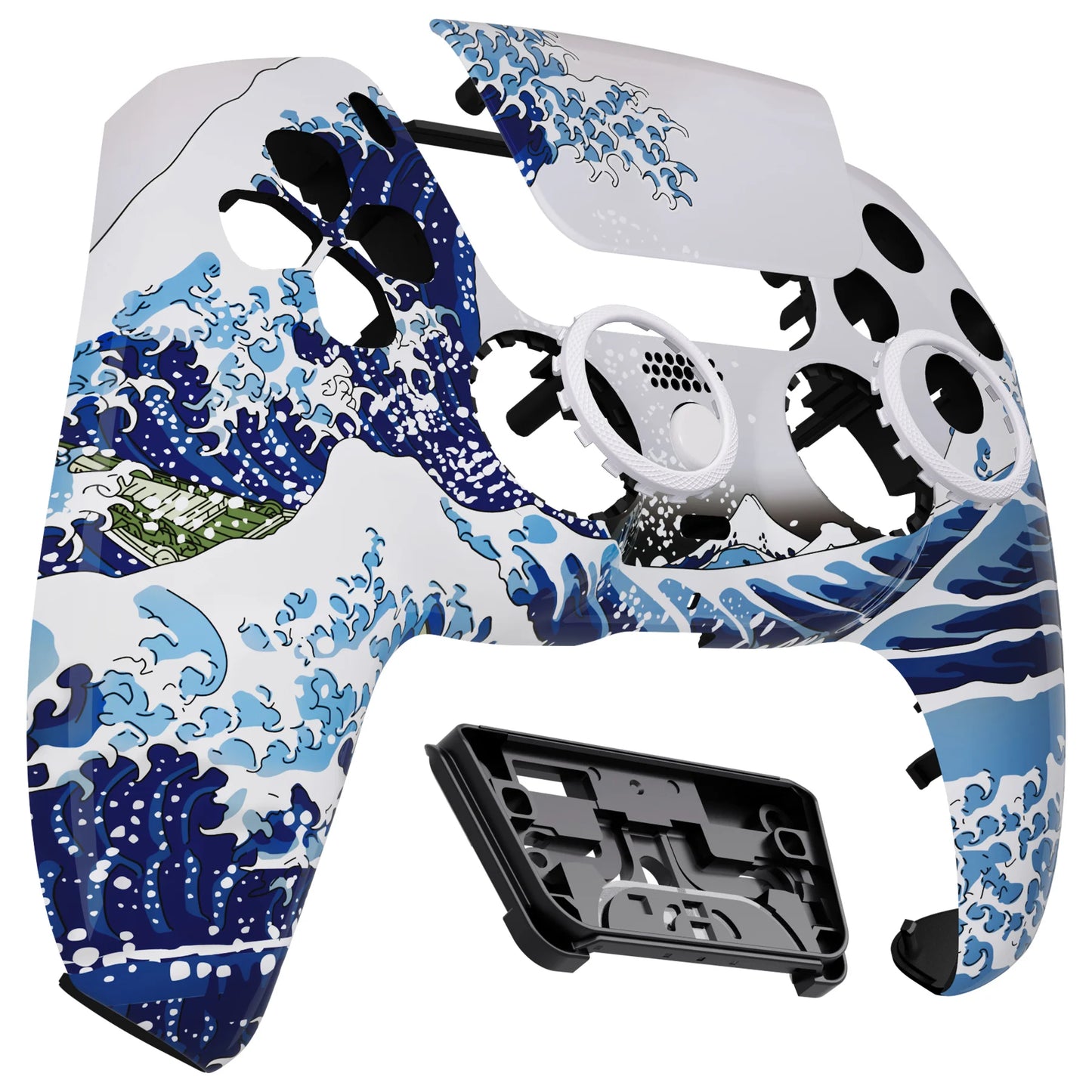 eXtremeRate LUNA Redesigned Replacement Front Shell Touchpad For ps5 Controller BDM-010/020/030/040/050 -The Great Wave