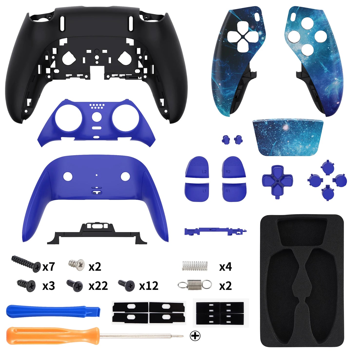 eXtremeRate Full Set Housing Shell with Buttons Touchpad Cover for ps5 Edge Controller - Patterned Series