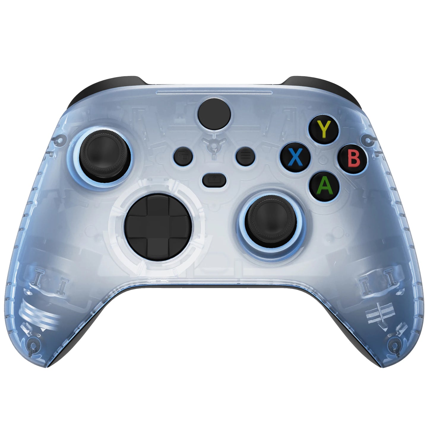 eXtremeRate Replacement Front Housing Shell Custom Cover Personalized Faceplate for Xbox Core Wireless Controller - Clear Series