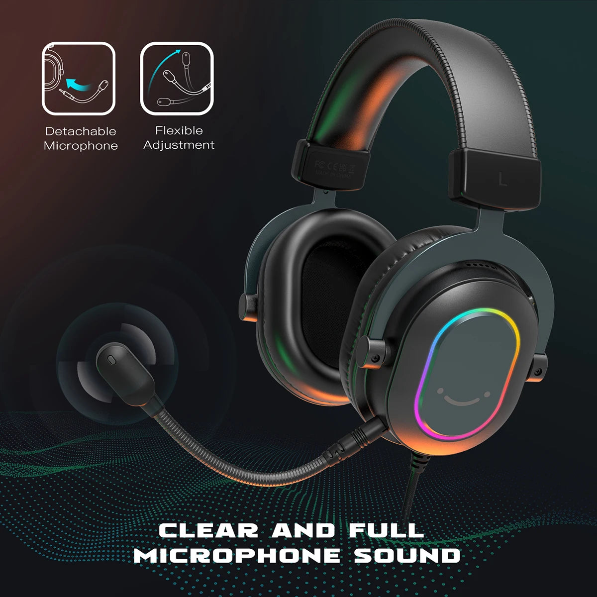 Fifine Dynamic RGB Wired Gaming Headset