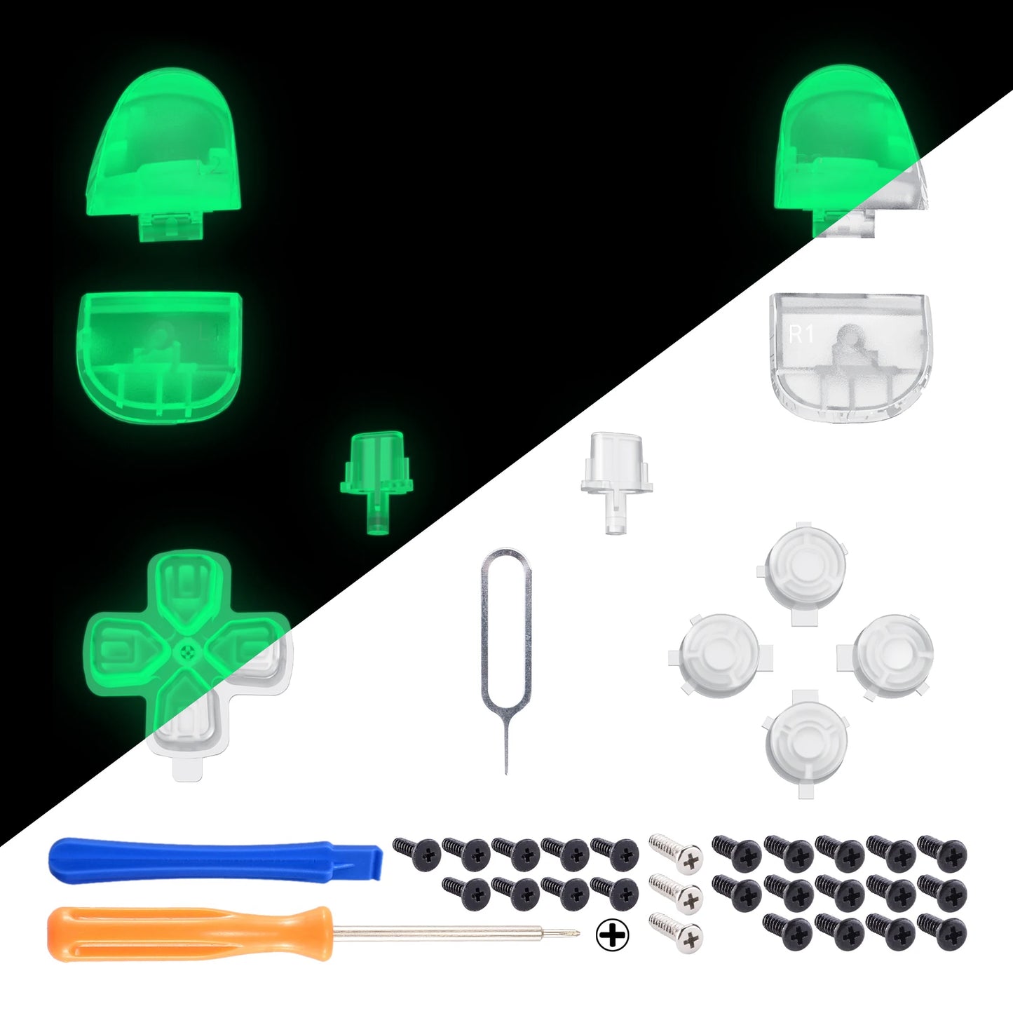 eXtremeRate Full Set Buttons Compatible with ps5 Controller BDM-030/040/050,  D-pad R1 L1 R2 L2 Share Options Face Button