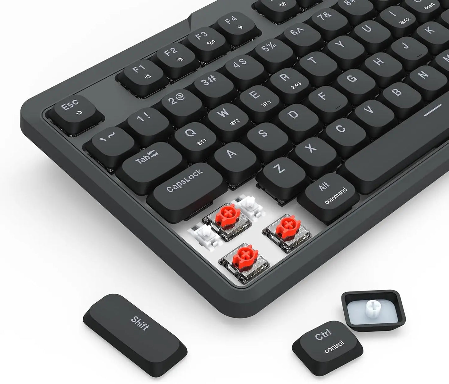 Redragon K706 PRO 75% Wireless Gasket RGB Gaming 3-Modes 82 Keys Low-Profile Linear Red Switch Keyboard