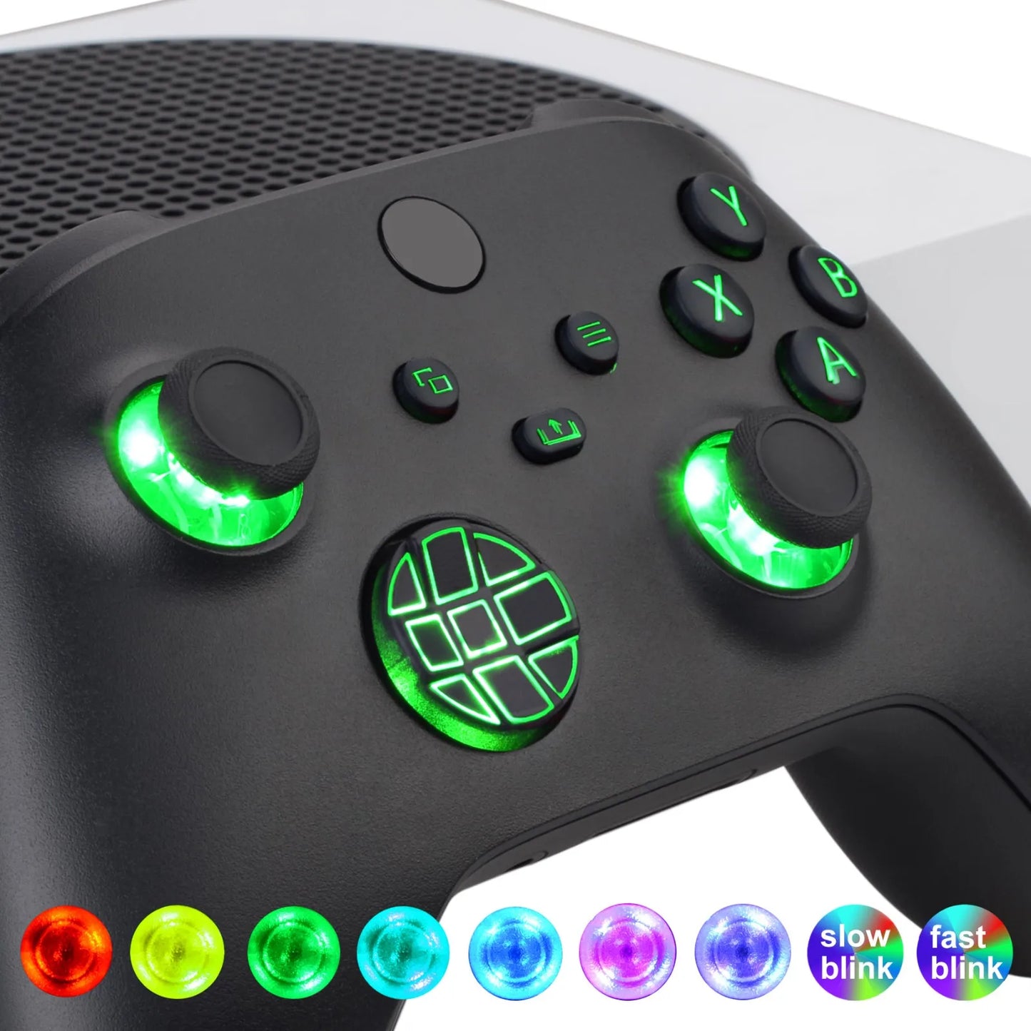 eXtremeRate Multi-Colors Luminated DTF V2 LED Kit for Xbox Series X/S Controller Model 1914, D-pad Thumbsticks Buttons