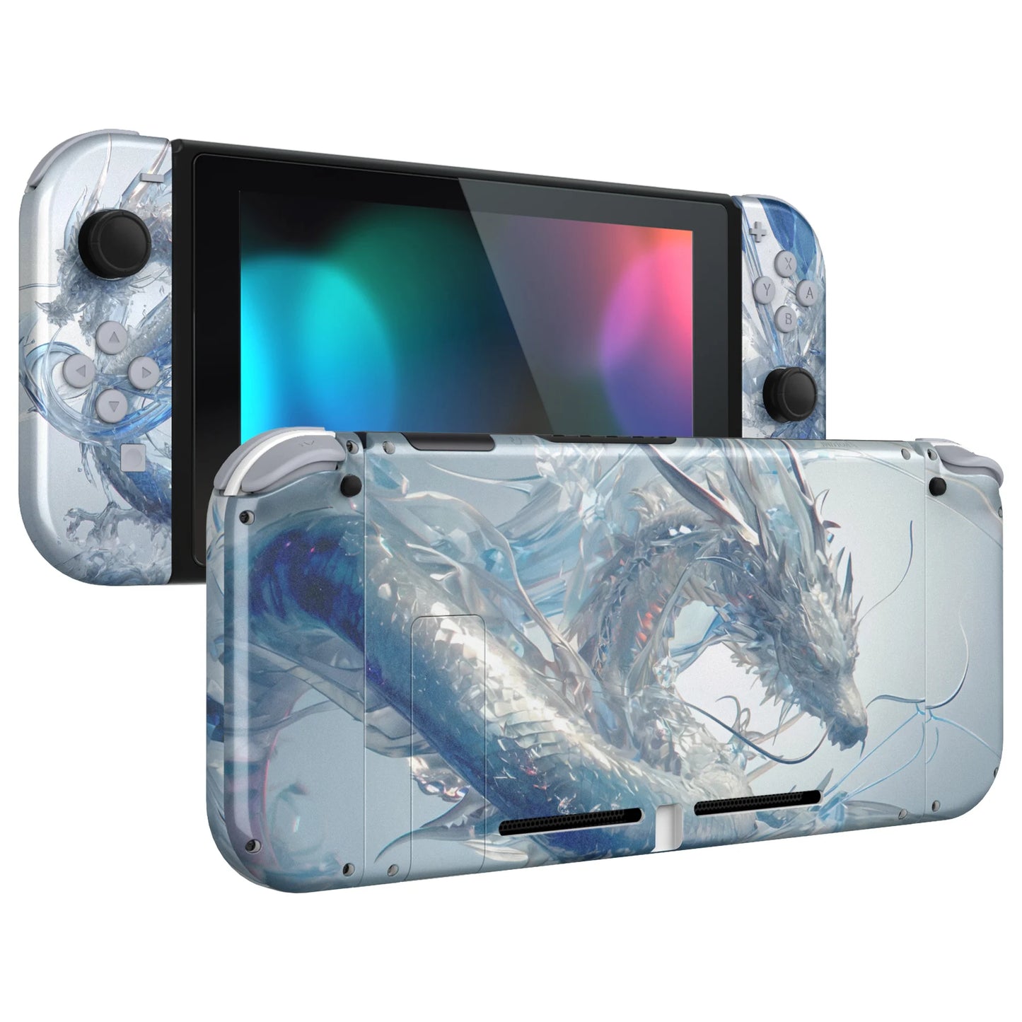 eXtremeRate Custom Patterned Console Back Plate Housing Shell with Full Set Buttons for Nintendo Switch