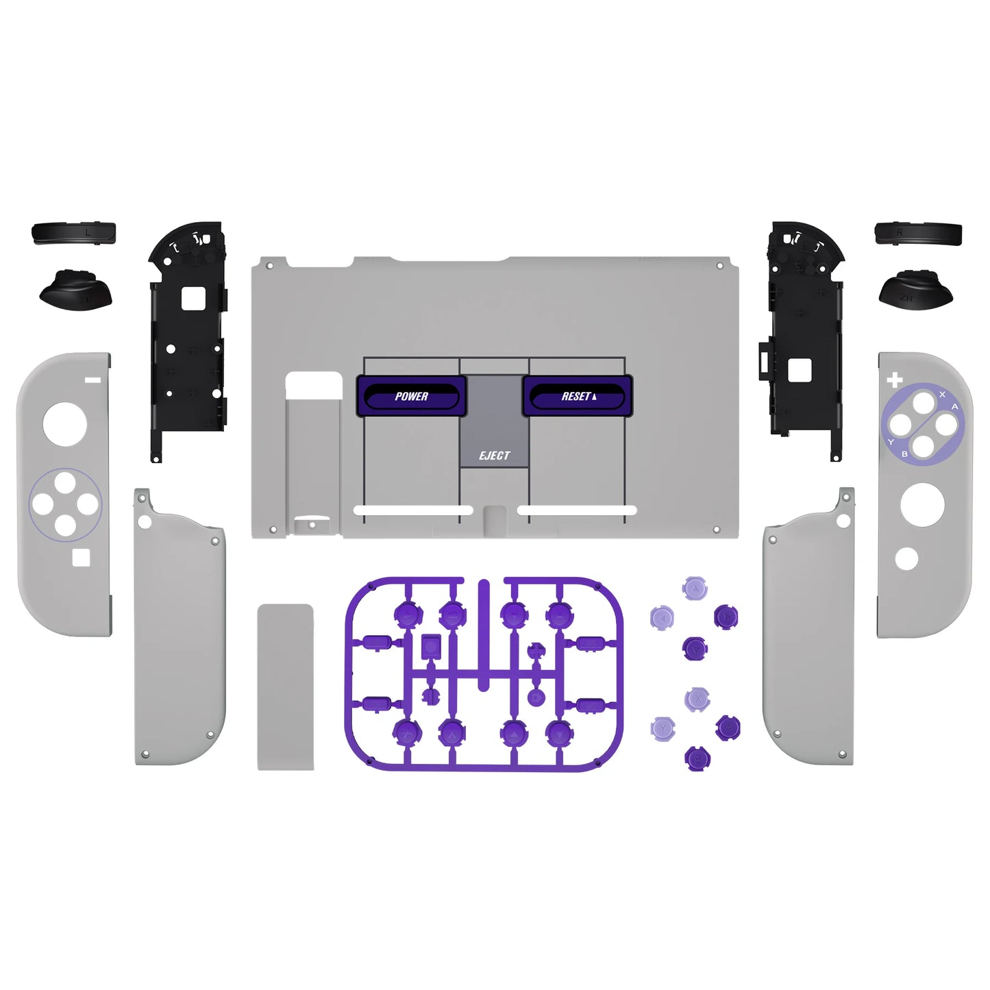 eXtremeRate Custom Patterned Console Back Plate Housing Shell with Full Set Buttons for Nintendo Switch