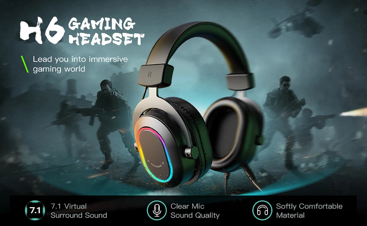 Fifine Dynamic RGB Wired Gaming Headset