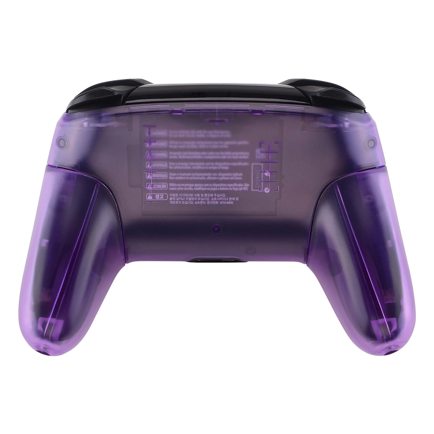 eXtremeRate Full Set Housing for NS Switch Pro Controller, Faceplate Backplate with Handles - Transparent & Single Seires