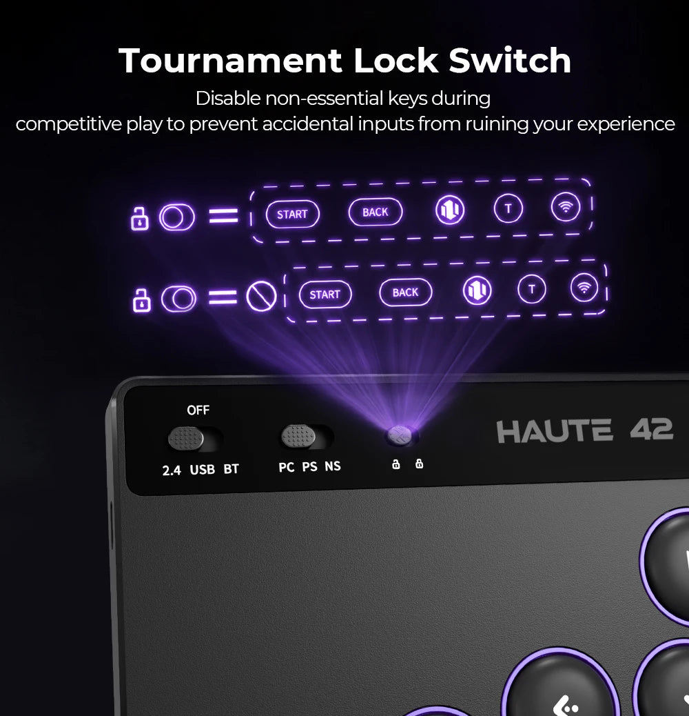 Haute42 W-P1 Wired/2.4G Wireless Hitbox Leverless Controller For PC/PS5/Switch