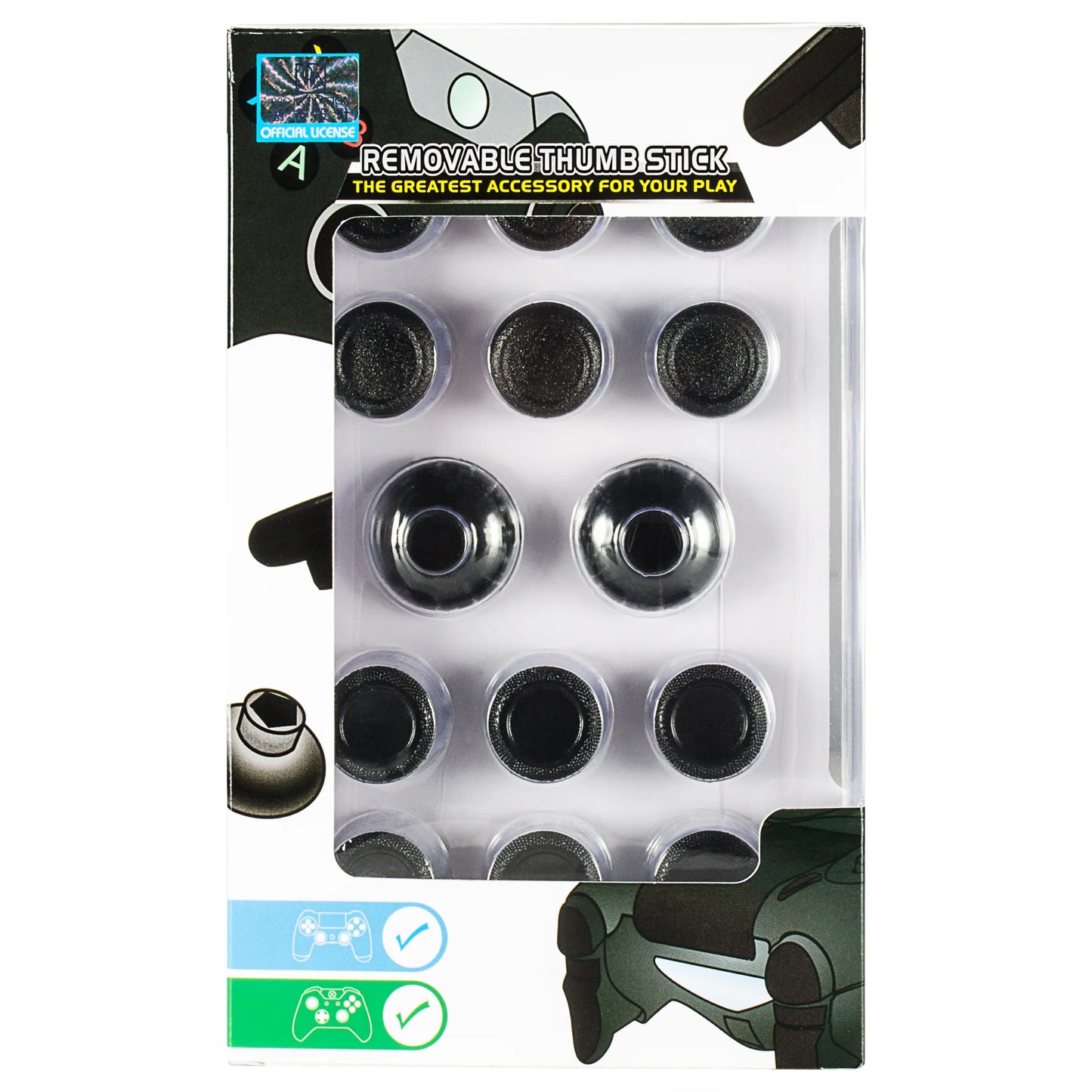 eXtremeRate Black Removable Analog Sticks Thumbsticks Swap for Xbox One Elite for PS4 Controller
