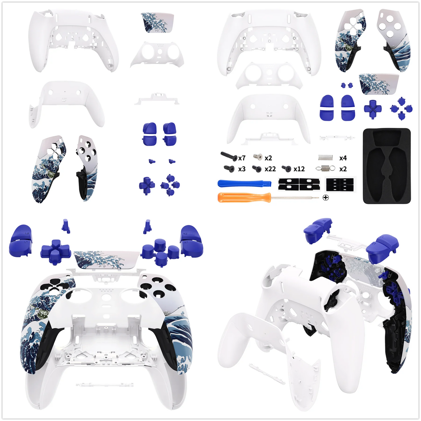 eXtremeRate Full Set Housing Shell with Buttons Touchpad Cover for ps5 Edge Controller - Patterned Series