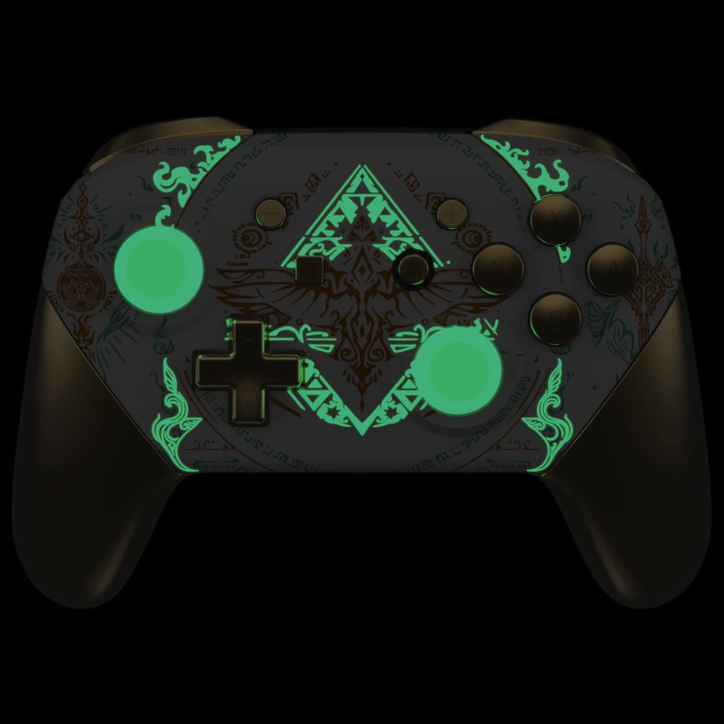 eXtremeRate Replacement Housing Shell with Buttons for Nintendo Switch Pro - Totem of Kingdom (Glow in Dark)