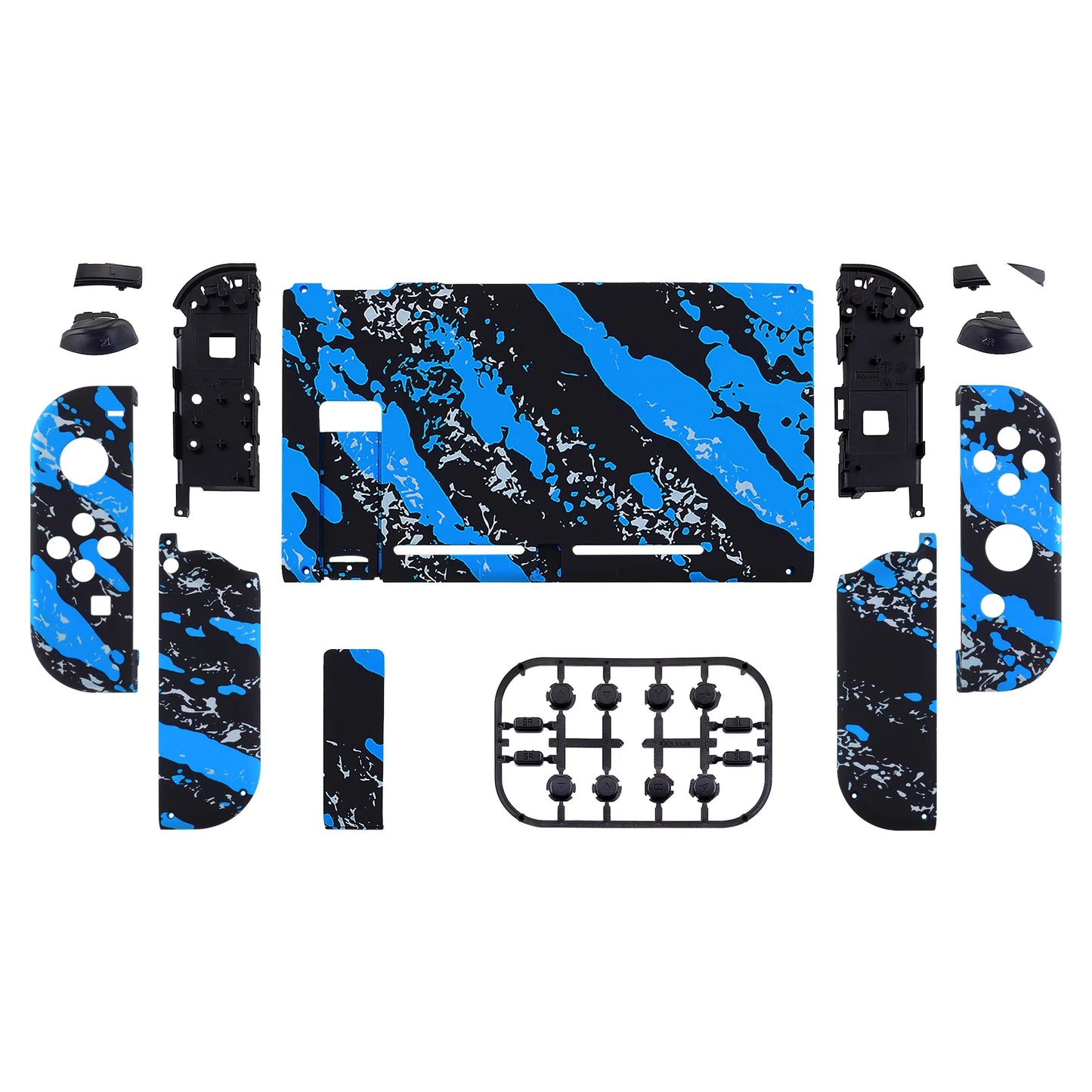 eXtremeRate Custom Patterned Console Back Plate Housing Shell with Full Set Buttons for Nintendo Switch