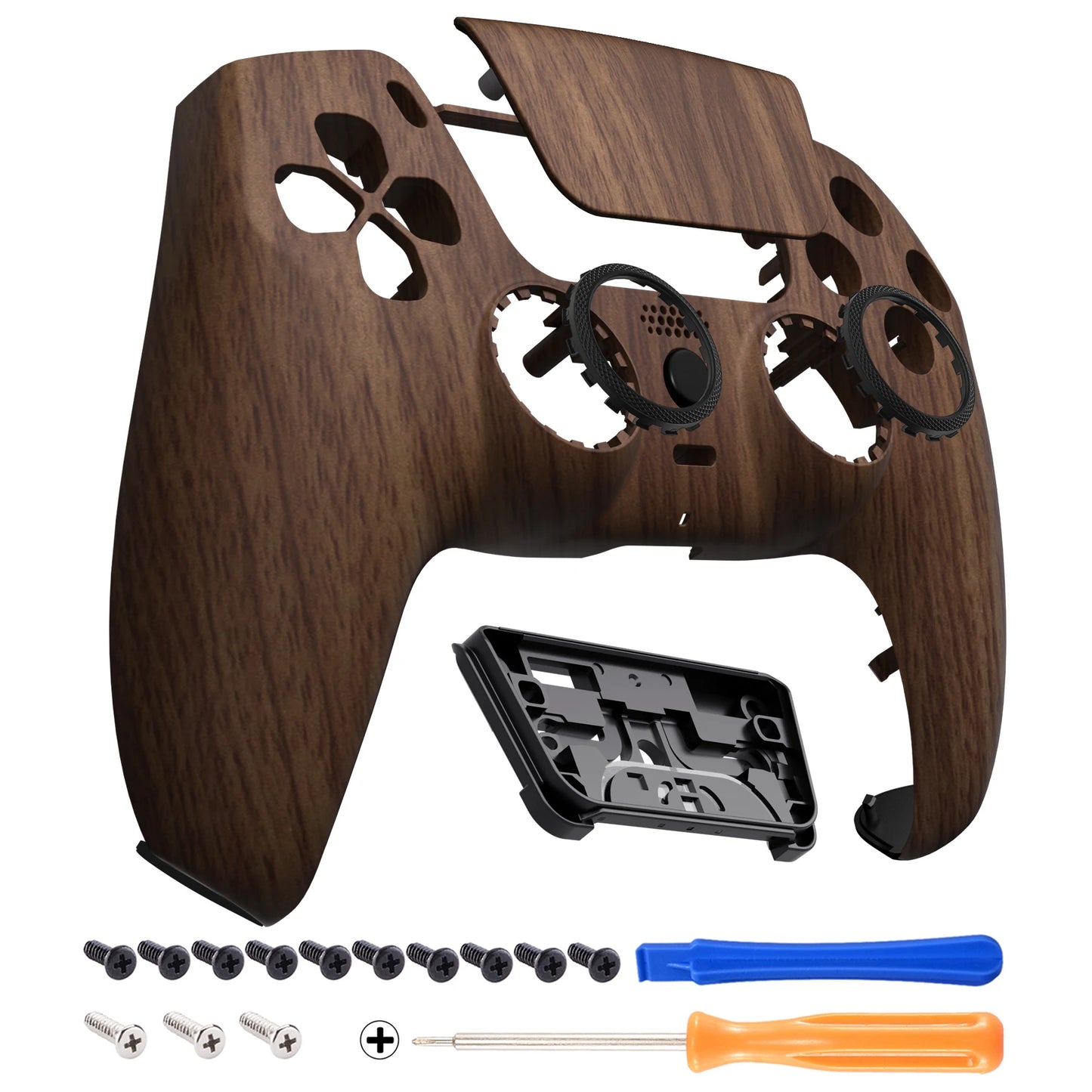 eXtremeRate LUNA Redesigned Replacement Shell Touchpad for ps5 Controller BDM-010/020/030/040/050 - Wood Grain